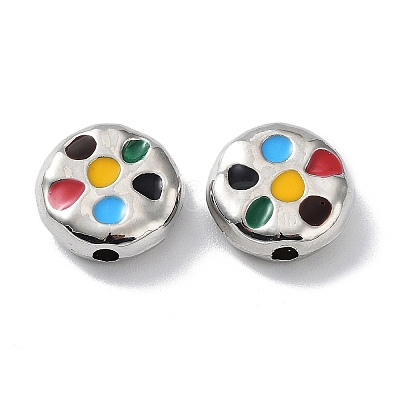 Rack Plating Alloy Enamel Beads PALLOY-Q458-27P-1