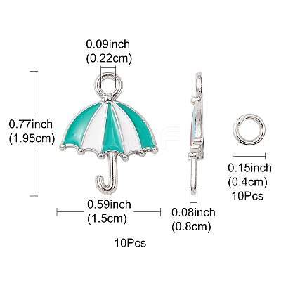 Umbrella Alloy Enamel Pendants ENAM-YW0002-87-1