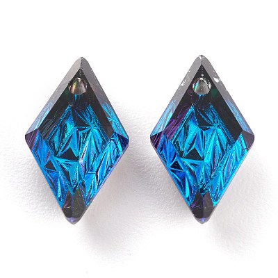 Embossed Glass Rhinestone Pendants GLAA-J101-04A-001BB-1