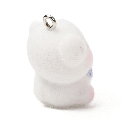 Anmial Theme Flocking Opaque Resin Pendants RESI-G130-01A-1