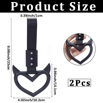 2Pcs ABS Plastic Devil Heart Rear Bumper Warning Handle Ring HJEW-SP0001-51D-1