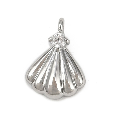 Brass Pave Clear Cubic Zirconia Pendants KK-L238-31P-1