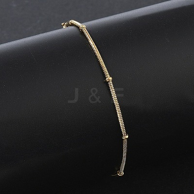 304 Stainless Steel Rondelle Round Snake Chain Bracelets SA-CBA2696-18G-1