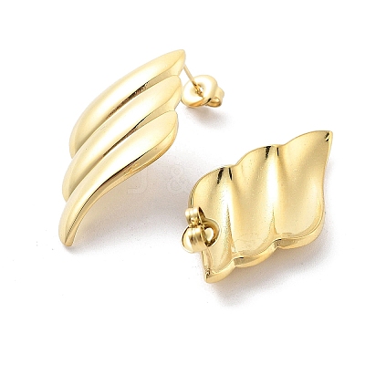 Ion Plating(IP) 304 Stainless Steel Stud Earrings EJEW-P258-11G-1