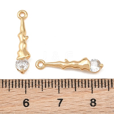 Brass Micro Pave Clear Cubic Zirconia Pendants CU-CBA804C-18G-1