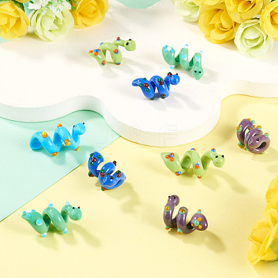 10Pcs 5 Colors Handmade Lampwork Enamel Beads LAMP-TA0002-48A-1