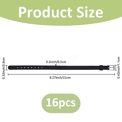 16Pcs Flat Silicone Cord Bracelets for Women Men BJEW-FH0001-08-1