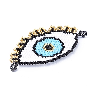 Handmade Seed Beads Links Connectors SEED-I012-19-1