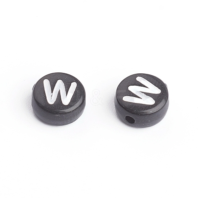 Acrylic Horizontal Hole Letter Beads OACR-E001-17-1