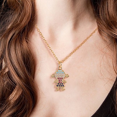 6Pcs 2 Style Brass Micro Pave Cubic Zirconia Pendants KK-SZ0003-86-1