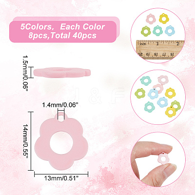 40Pcs 5 Colors Baking Paint Alloy Pendants FIND-AR0003-75-1