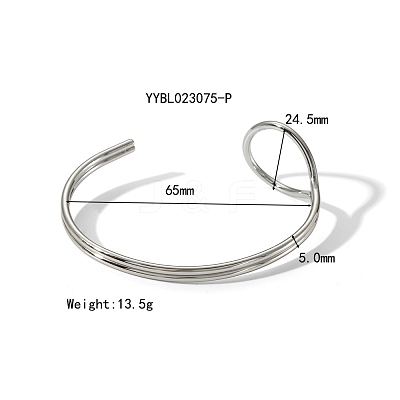 Stylish 304 Stainless Steel Cuff Bangle for Women's Summer Accessories WU8942-5-1