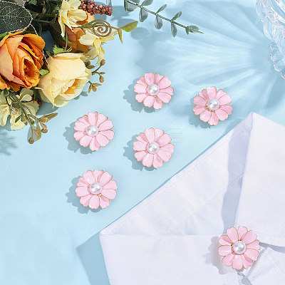 6Pcs Flower Alloy Plastic Cufflinks FIND-CY0001-64-1