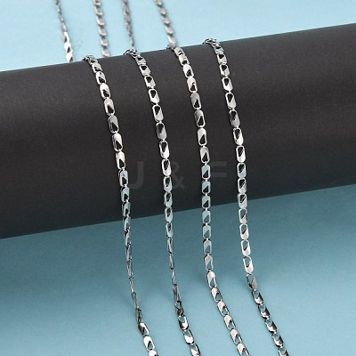 Tarnish Resistant 3.28 Feet 304 Stainless Steel Link Chains X-CHS-K002-25-1