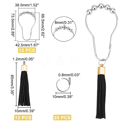 Iron Shower Curtain Rings Pendant Decoration DIY-PH0009-44-1