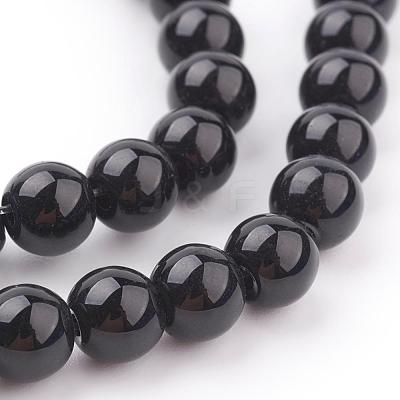Black Glass Pearl Round Loose Beads For Jewelry Necklace Craft Making X-HY-6D-B20-1