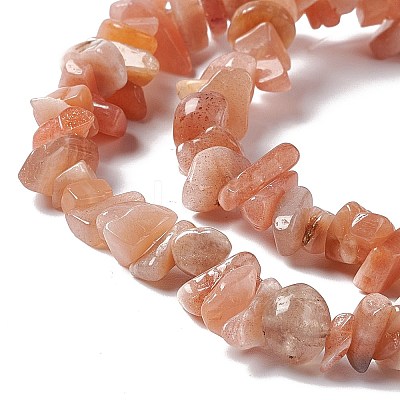 Natural Sunstone Chip Bead Strands X-G-M205-67-1