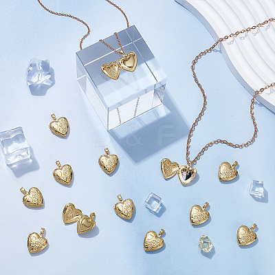20Pcs Rack Plating Brass Locket Pendants KK-UN0005-91-1