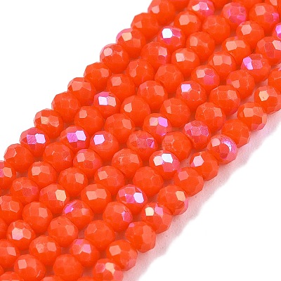 Electroplate Opaque Solid Color Glass Beads Strands EGLA-A044-P1mm-L03-1