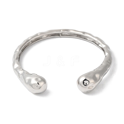Rack Plating Brass Textured Open Cuff Bangles BJEW-S150-03P-1