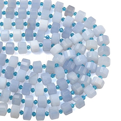 Natural Purple Chalcedony Beads Strands G-G453-G07-7x12mm-1
