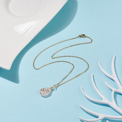 Natural Rose Quartz Teardrop Pendant Necklace NJEW-JN03900-01-1