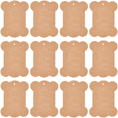Bone Shape Kraft Paper Card AJEW-WH20816-095-1