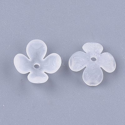 4-Petal Transparent Acrylic Bead Caps FACR-T001-09-1
