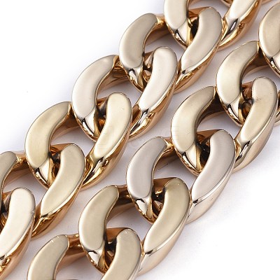 Personalized CCB Plastic Curb Chain Necklaces NJEW-JN02881-02-1