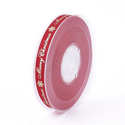 Polyester Grosgrain Ribbon for Christmas SRIB-P013-C02-1