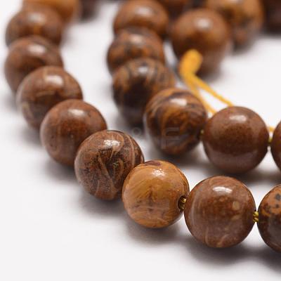 Natural Elephant Skin Jasper/Miriam Stone/Calligraphy Stone Beads Strands G-F512-10mm-1