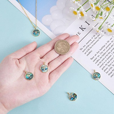 5Pcs Natural Abalone Shell/Paua Shell Pendants KK-SZ0002-38B-1