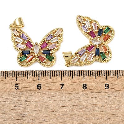 Brass Micro Pave Cubic Zirconia Pendants KK-C109-09A-G-1