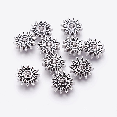Tibetan Style Alloy Sun Beads X-TIBEP-GC188-AS-NR-1