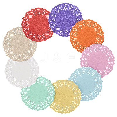 180Pcs 9 Colors Lace Paper Greaseproof Wrap Tissue AJEW-CN0004-29-1