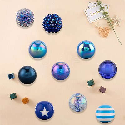20Pcs 10 Styles Acrylic & Resin Beads Sets DIY-PA0001-02C-1