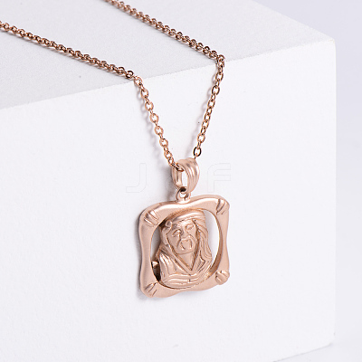 Vintage Punk Religious Jesus Stainless Steel Pendant Necklaces for Men Women UE8533-1