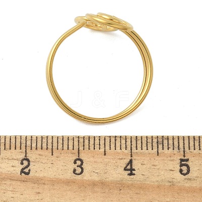 304 Stainless Steel Round Wrap Open Cuff Rings for Women Men RJEW-Z071-02A-G-1