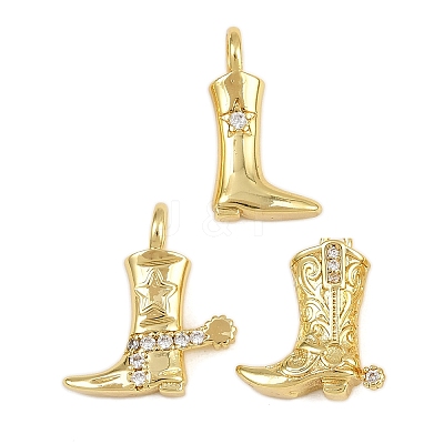 Brass Micro Pave Cubic Zirconia Pendants KK-I352-35G-1