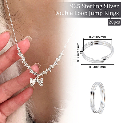 20Pcs 925 Sterling Silver Split Jump Rings STER-BBC0001-33B-1
