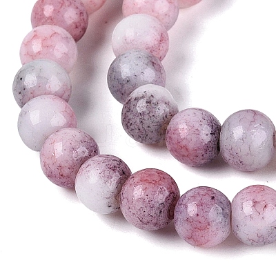Ombre Effect Opaque Crackle Glass Beads Strands GLAA-Q106-01A-A10-1