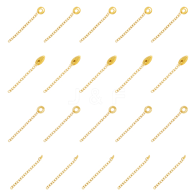 Ion Plating(IP) 40 Strands 4 Style 304 Stainless Steel Curb Chain Extenders STAS-DC0014-21-1