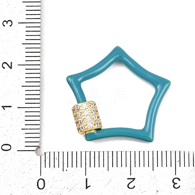 Star Brass Micro Pave Clear Cubic Zirconia Screw Carabiner Clasps KK-B167-01C-03G-1