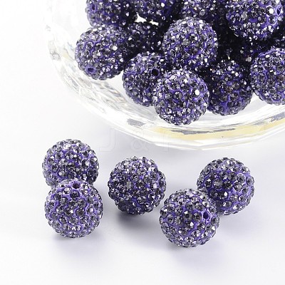 Polymer Clay Rhinestone Beads RB-H284-14MM-539-1