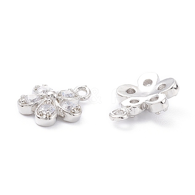 Rack Plating Brass Cubic Zirconia Charms X-ZIRC-C026-12P-1
