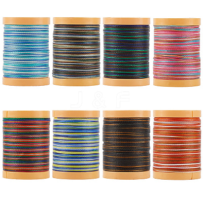 8 Rolls 8 Colors 12-Ply Polyester Thread Cord DIY-SP0003-80B-1