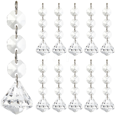 30Pcs Transparent Acrylic Pendants for Curtains TACR-SP0001-21-1