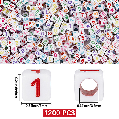 1200Pcs Opaque White Acrylic Beads MACR-PA0001-74-1