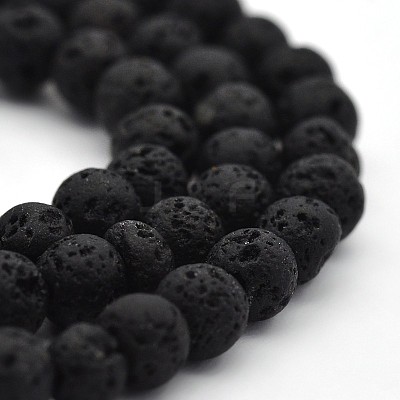 Natural Lava Rock Round Bead Strands G-M169-4mm-03-1