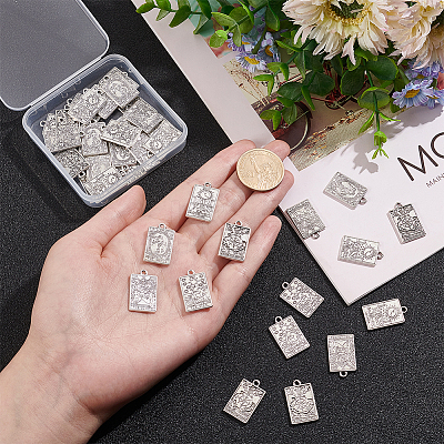 40Pcs 8 Style Tibetan Style Alloy Pendants FIND-NB0003-49-1